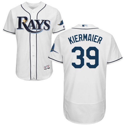 Rays #39 Kevin Kiermaier White Flexbase Authentic Collection Stitched MLB Jersey